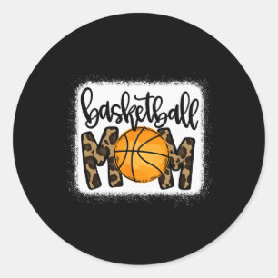 Basketball mama Leopard Basketball Mama Ronde Sticker