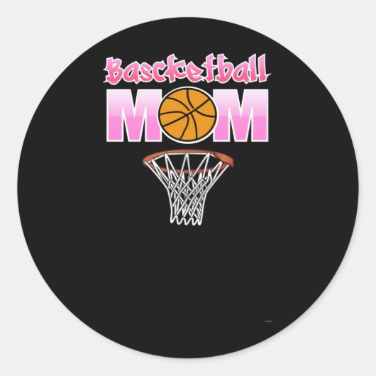 Basketball mama ronde sticker (Voorkant)