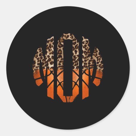 Basketball mama ronde sticker (Voorkant)
