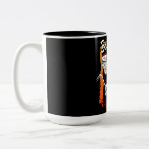 Basketball Mannen Kind Halloween Skelet Tweekleurige Koffiemok