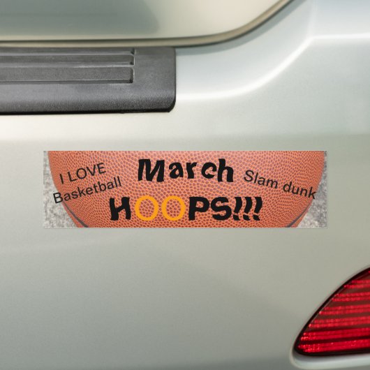 Basketball March HOOPS Bumpersticker (Op auto)