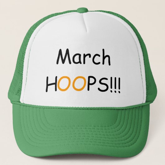 Basketball March HOOPS Trucker Hat Trucker Pet (Voorkant)
