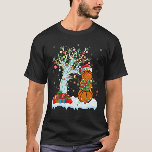 Basketball - mas - boom - verlichting - Snowman Ba T-shirt (Voorkant)