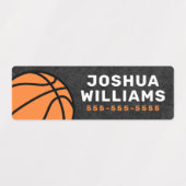 Basketball masculine sport naam telefoon bezit labels (Design 1)