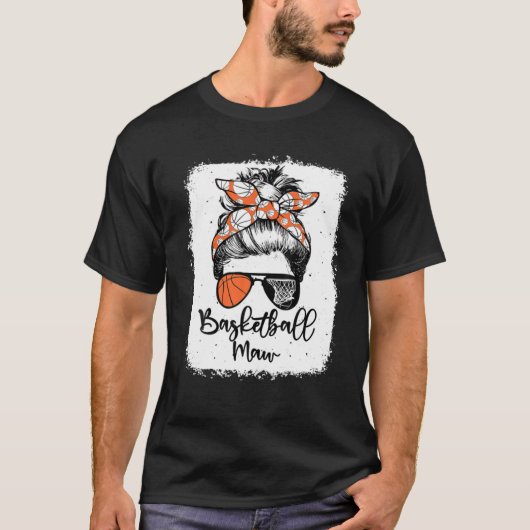 Basketball Maw Leopard Messy Bun Bleken T-shirt (Voorkant)
