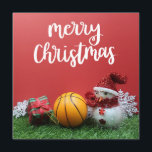 Basketball Merry Kerstmis met Snowman Kaart<br><div class="desc">Basketball Merry Kerstmis met Snowman</div>