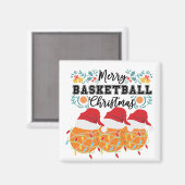 Basketball Merry Kerstmis met Speler van de Ball Magneet (Voorkant / Achterkant)