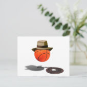 Basketball met Fedora en heup Briefkaart (Staand voorkant)
