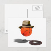 Basketball met Fedora en heup Briefkaart (Voorkant / Achterkant)