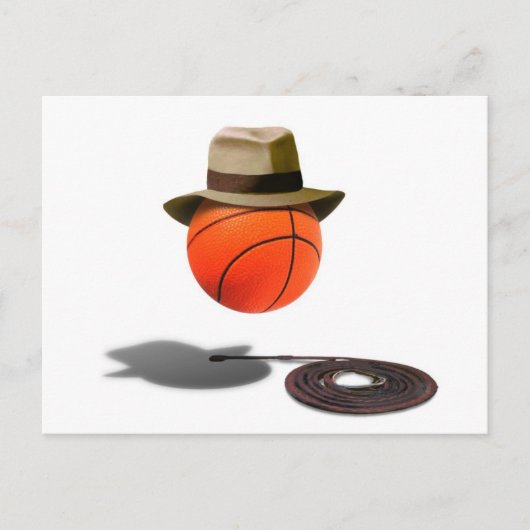 Basketball met Fedora en heup Briefkaart (Voorkant)