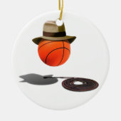 Basketball met Fedora en heup Keramisch Ornament (Voorkant)