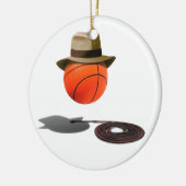 Basketball met Fedora en heup Keramisch Ornament (Links)