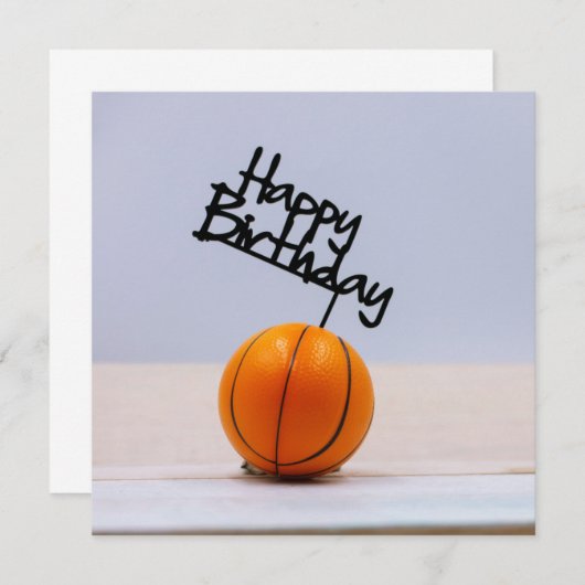 Basketball met Happy Birthday op witte achtergrond (Voorkant / Achterkant)