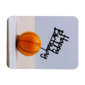 Basketball met Happy Birthday op witte achtergrond Magneet (Horizontaal)