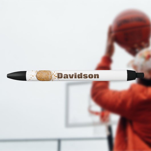 Basketball met Jouw naam Zwarte Inkt Pen