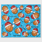 Basketball met kerstmis als kerstmis cadeaupapier (Vlak)