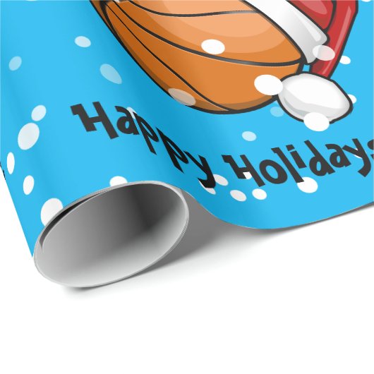 Basketball met kerstmis als kerstmis cadeaupapier (Rol Hoek)