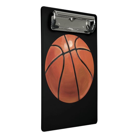 Basketball met persoonlijke naam en nummer mini klembord (Schuin)