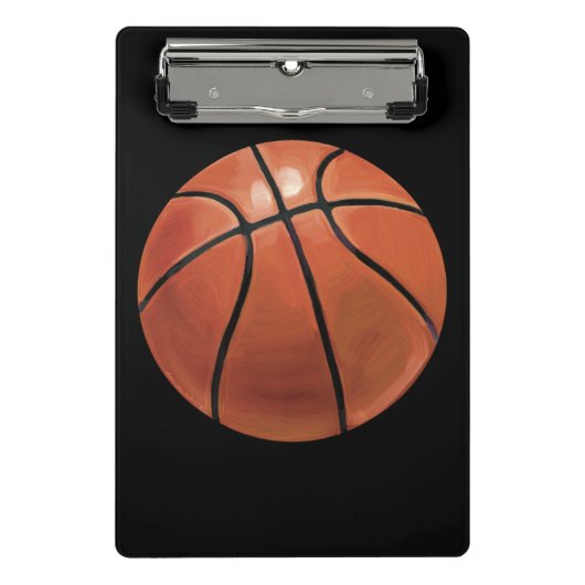 Basketball met persoonlijke naam en nummer mini klembord (Voorkant)