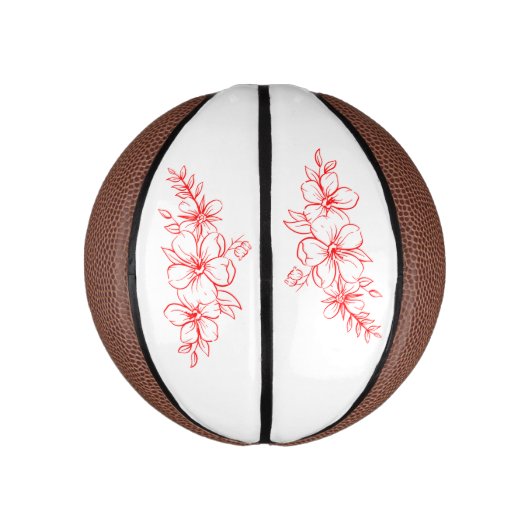 Basketball met roodbloem basketbal (Verticaal)