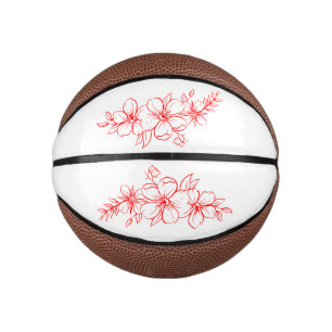 Basketball met roodbloem basketbal