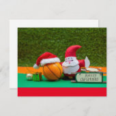 Basketball met Santa Hat met prettige kerst (Voorkant / Achterkant)