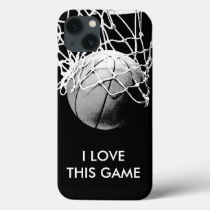 Basketball met zwarte en witte liefde iPhone 13 hoesje