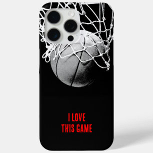 Basketball met zwarte en witte liefde iPhone 15 pro max hoesje