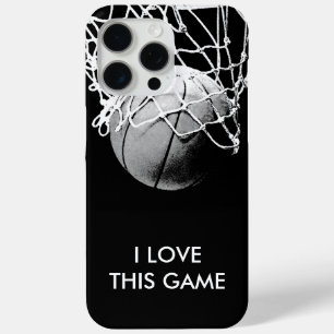 Basketball met zwarte en witte liefde iPhone 15 pro max hoesje