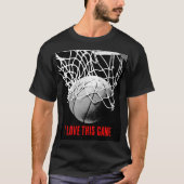 Basketball met zwarte en witte liefde t-shirt (Voorkant)