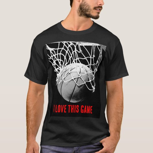 Basketball met zwarte en witte liefde t-shirt (Voorkant)