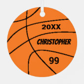 Basketball Metalen Ornament (Achterkant)