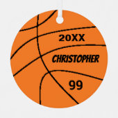 Basketball Metalen Ornament (Voorkant)