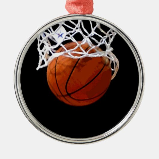 Basketball Metalen Ornament (Voorkant)