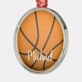 Basketball Metalen Ornament (Links)