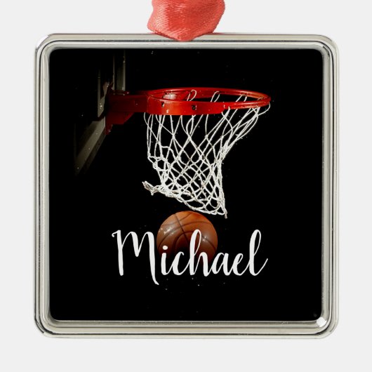 Basketball Metalen Ornament (Voorkant)