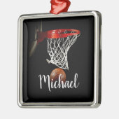 Basketball Metalen Ornament (Links)