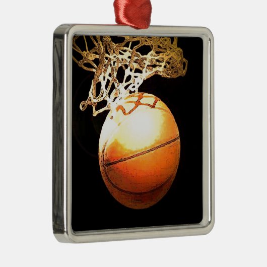 Basketball Metalen Ornament (Rechts)