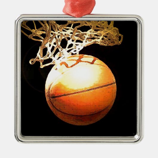 Basketball Metalen Ornament (Voorkant)