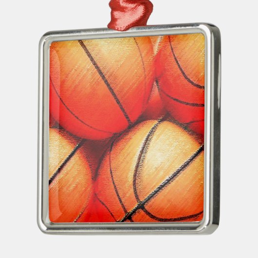 Basketball Metalen Ornament (Links)