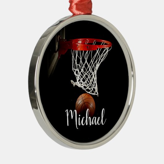 Basketball Metalen Ornament (Rechts)