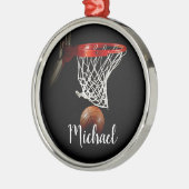 Basketball Metalen Ornament (Links)