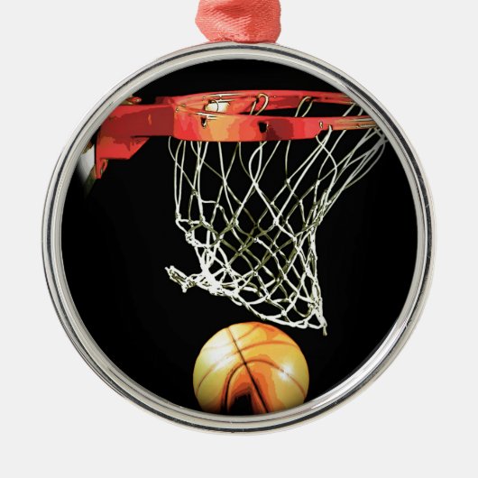 Basketball Metalen Ornament (Voorkant)