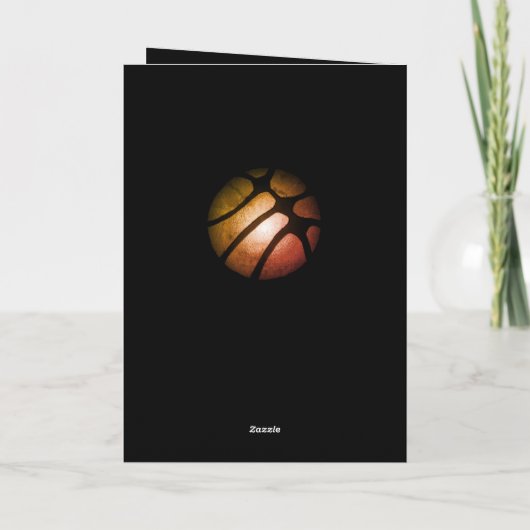 Basketball Metallic Foto Hartelijk dank Bedankkaart (Achterkant)