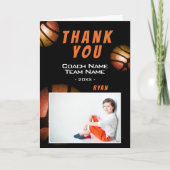 Basketball Metallic Foto Hartelijk dank Bedankkaart (Voorkant)