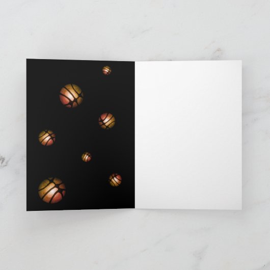 Basketball Metallic Foto Hartelijk dank Bedankkaart (Binnen)