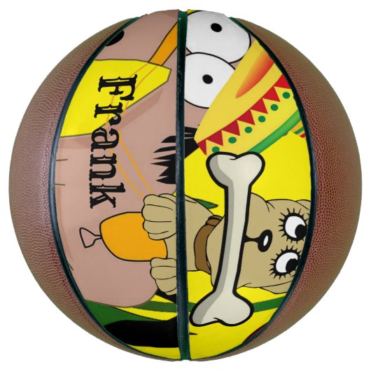 Basketball Mexican Donkey Dog Sombrero Basketbal (Verticaal)