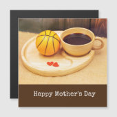 Basketball Moederdag met kop koffie voor moeder (Voorkant / Achterkant)