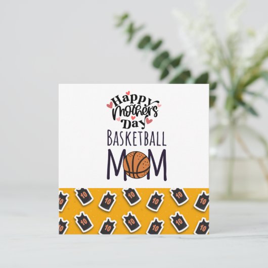 Basketball-Moederdag voor moeder Kaart (Staand voorkant)
