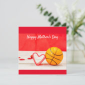 Basketball Moederdag voor moeder met liefde rood h (Staand voorkant)